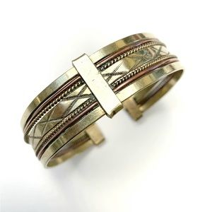 !Vintage Handmade Brass Cuff Bracelet!